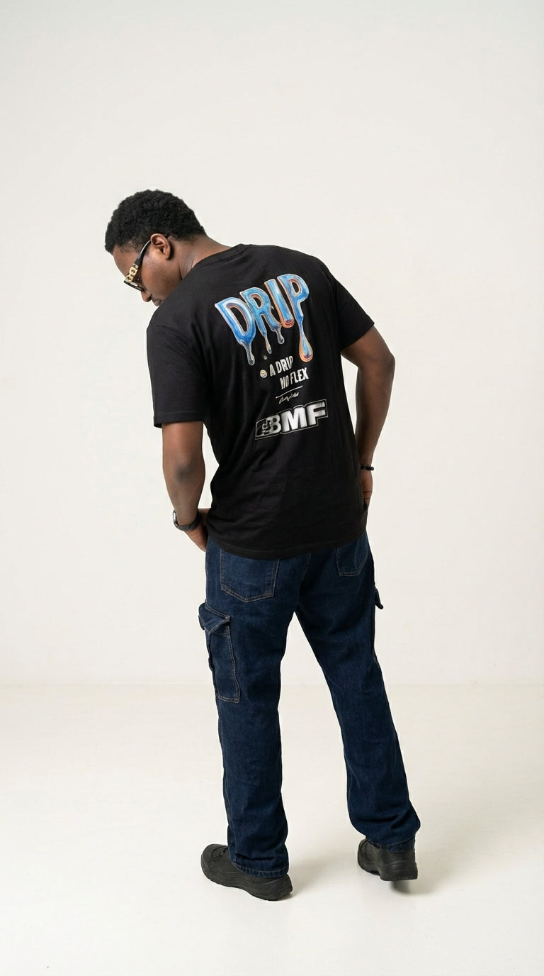 T-Shirt Uomo BMF “DRIP” Limited Edition – Maglietta Streetwear Nera Esclusiva