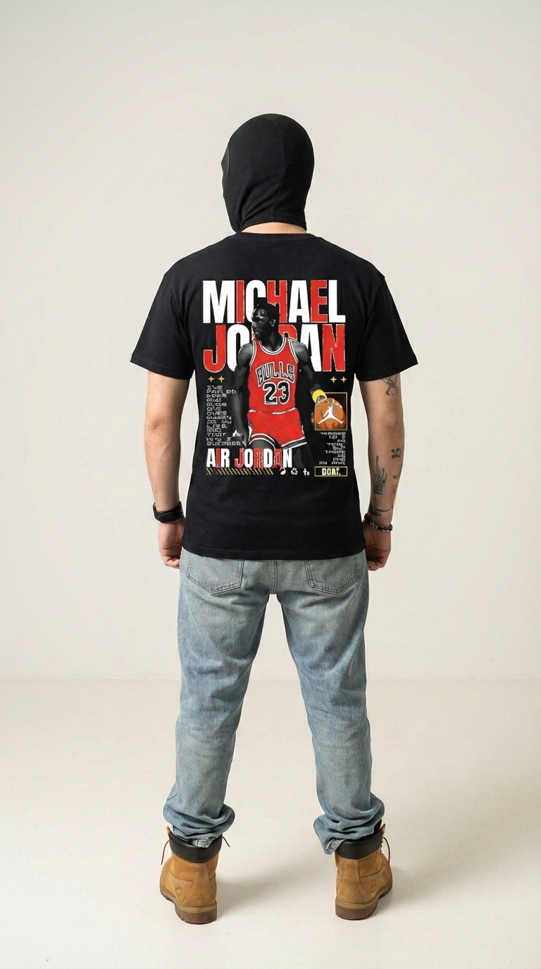 TD x MJ GOAT Oversized Backprint Tee – Black